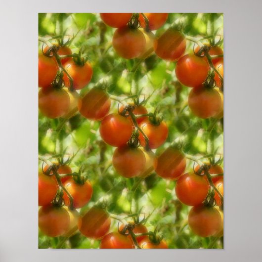 Garden Cherry Tomates Natuur Pattern Poster (Voorkant)