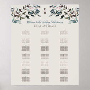 Garden Crest Alfabetische zeegrafiek op schaal Poster