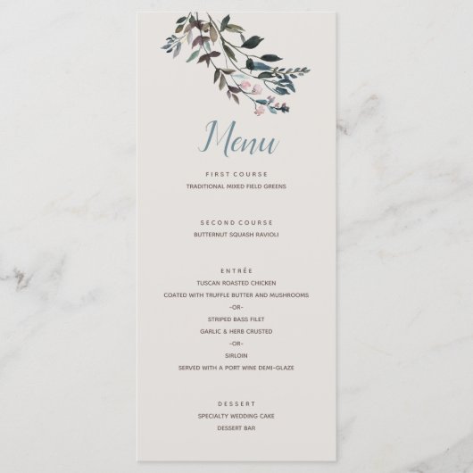Garden Crest | Eggshell | Trouwscript Menu (Voorkant)
