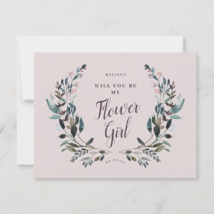 Garden Crest Floral Mauve Paarse Bloemenmeisje Kaart