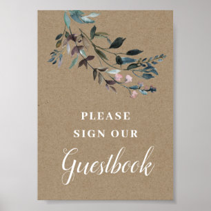Garden Crest Livre d'or de mariage floral rustiq
