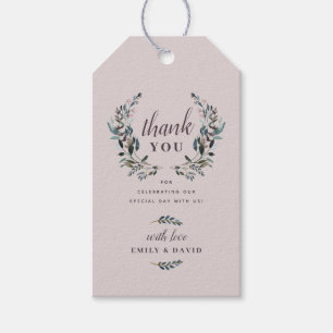 Garden Crest Mauve Floral Wedding Bedankt Cadeaulabel