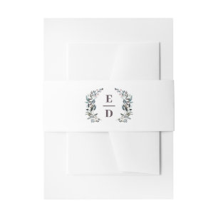 Garden Crest   Mauve Wedding Monogram Paars Uitnodigingen Wikkel