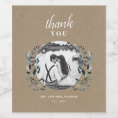 Garden Crest | Rustic Kraft - Hartelijk dank voor Wijn Etiket (Enkel label)