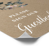 Garden Crest | Rustisch bloemenschoon trouwgastenb Poster (Hoek)
