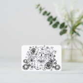 GARDEN DOODLE Chow visitekaartjes - AANPASSEN (Staand voorkant)