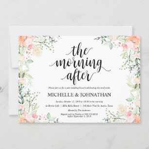 Garden Elegance Floral Post Wedding Brunch Invites Kaart