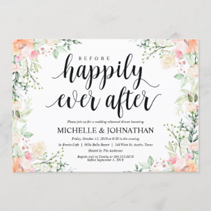 Garden Elegance Wedding Rehearsal Dinner Invites Kaart