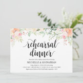 Garden Elegance Wedding Rehearsal Dinner Invites Kaart (Staand voorkant)