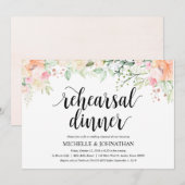 Garden Elegance Wedding Rehearsal Dinner Invites Kaart (Voorkant / Achterkant)