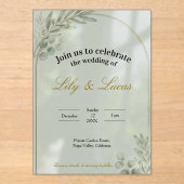 Garden Estate Wedding Invitation – Acrylic Minimal (Recto)