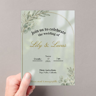 Garden Estate Wedding Invitation – Acrylic Minimal Acryl Uitnodigingen