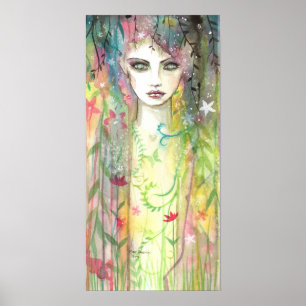 Garden Faerie Woman Abstract Pop Art Poster