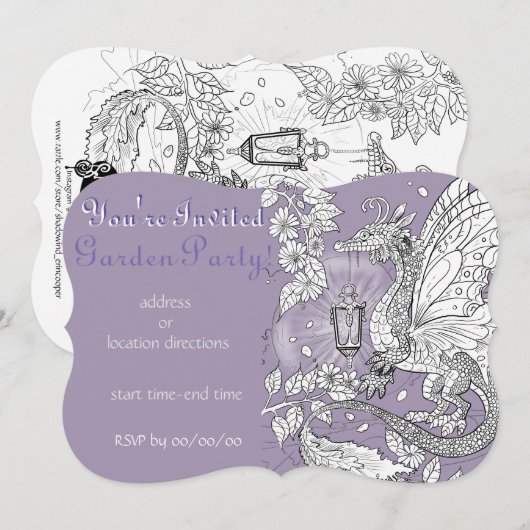 Garden Faery Dragon Invitation (Devant / Derrière)
