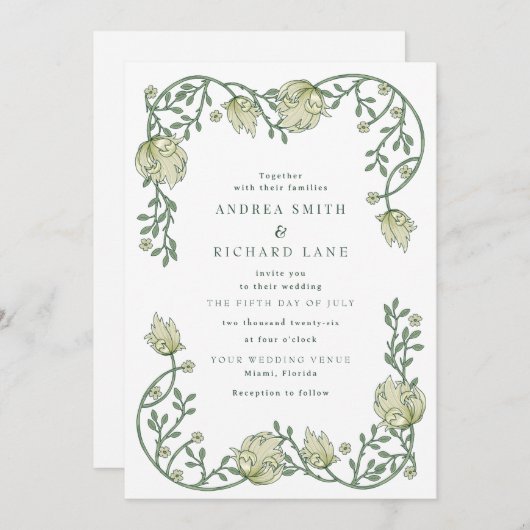 Garden Fairytale Wedding Invitations (Devant / Derrière)