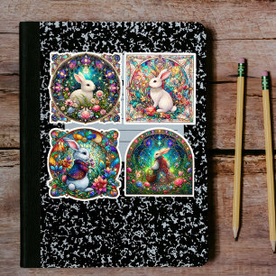 Garden Fantasy Bunny Glas in lood Sticker