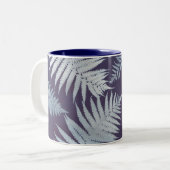 Garden Fern Blue Coffee Mug Tweekleurige Koffiemok (Voorkant links)