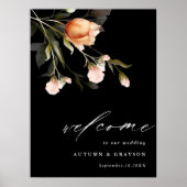 Garden Floral Bouquet Mariage noir Affiche de bien (Devant)