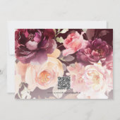 Garden Floral Burgundy Script calligraphy Wedding Kaart (Achterkant)