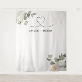 Garden Floral Heart Wedding Foto Achtergrond Wandkleed (Voorkant)