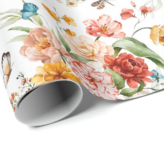 Garden Floral Pattern Cadeaupapier (Rol Hoek)