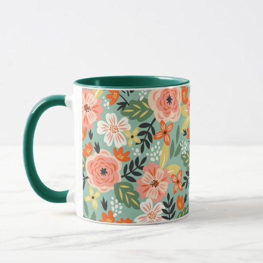 Garden Floral Pattern Mok (Links)