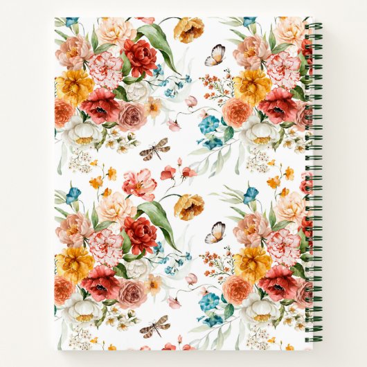 Garden Floral Pattern Notitieboek (Achterkant)