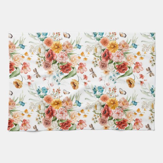 Garden Floral Pattern Theedoek (Horizontaal)