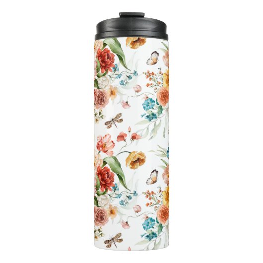 Garden Floral Pattern Thermosbeker (Voorkant)