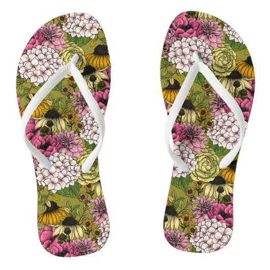 Garden florals 2 teenslippers (Voetbed)