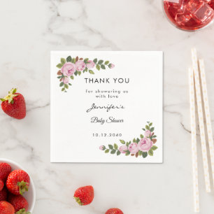 Garden Flowers Baby shower Bedankt Papieren servet