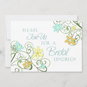 Garden Flowers Bridal Luncheon Invitation Cards Kaart
