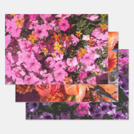 Garden Flowers Floral Pinks Sinaasappels Mam Inpakpapier Vel