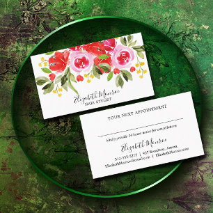Garden Flowers Hair Stylist Salon Makeup Artist Afsprakenkaartje
