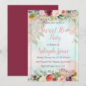 Garden Flowers Invitation Kaart (Voorkant / Achterkant)