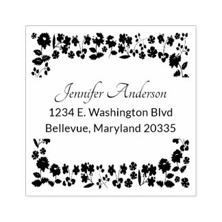 Garden Flowers Lijst Achternaam Adres Rubberstempel