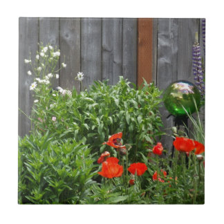 Garden Flowers op Fence Tegeltje