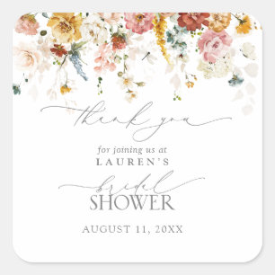 Garden Flowers Waterverf Vrijgezellenfeest Harteli Vierkante Sticker
