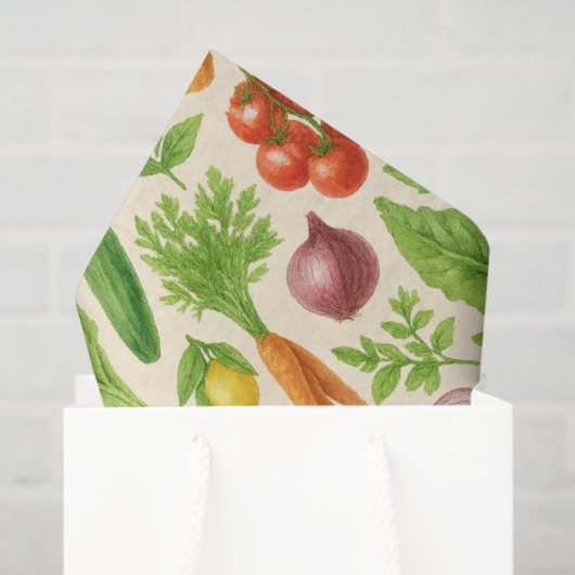 Garden-Fresh Veggies Tissue — Medium | Cream  Tissuepapier (Cadeauzakje)