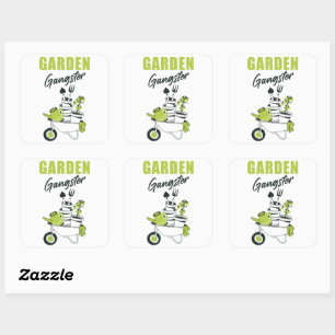 Garden Gangster - Grappige Schattigee tuinman & Pl Vierkante Sticker