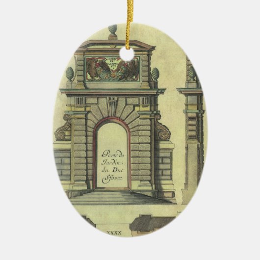  Garden Gate Arch, renaissance Architecture Keramisch Ornament (Voorkant)