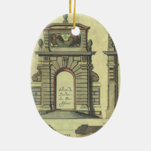 Garden Gate Arch, renaissance Architecture Keramisch Ornament (Achterkant)