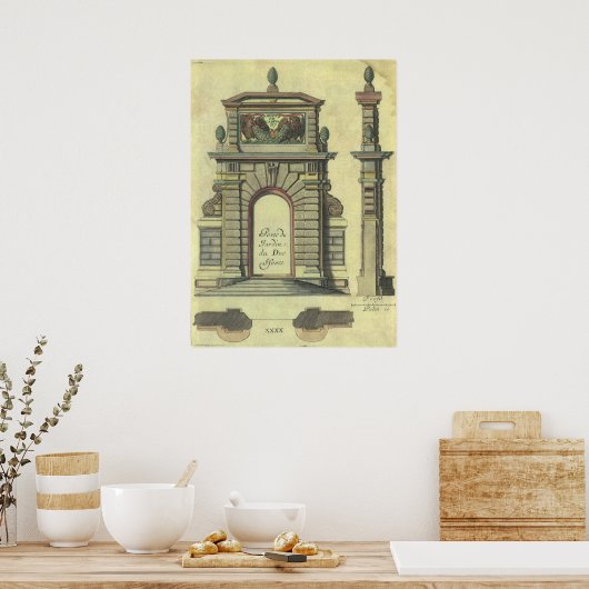 Garden Gate Arch, renaissance Architecture Poster (Keuken)