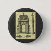 Garden Gate Arch, renaissance Architecture Ronde Button 5,7 Cm (Voorkant)