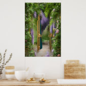 Garden Gate en Wisteria Poster (Keuken)