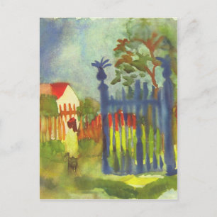 Garden gate van August Macke Briefkaart