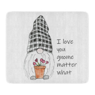 Garden Gnome Ik hou van jou. Snijplank