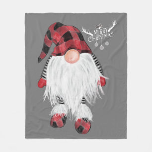 Garden Gnome Merry Kerstrode Buffalo Play Paj Fleece Deken