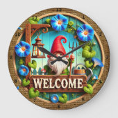 Garden Gnome Welkom Grote Klok (Voorkant)