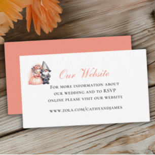 Garden Gnome Woodland Oranje bruiloft website Informatiekaartje